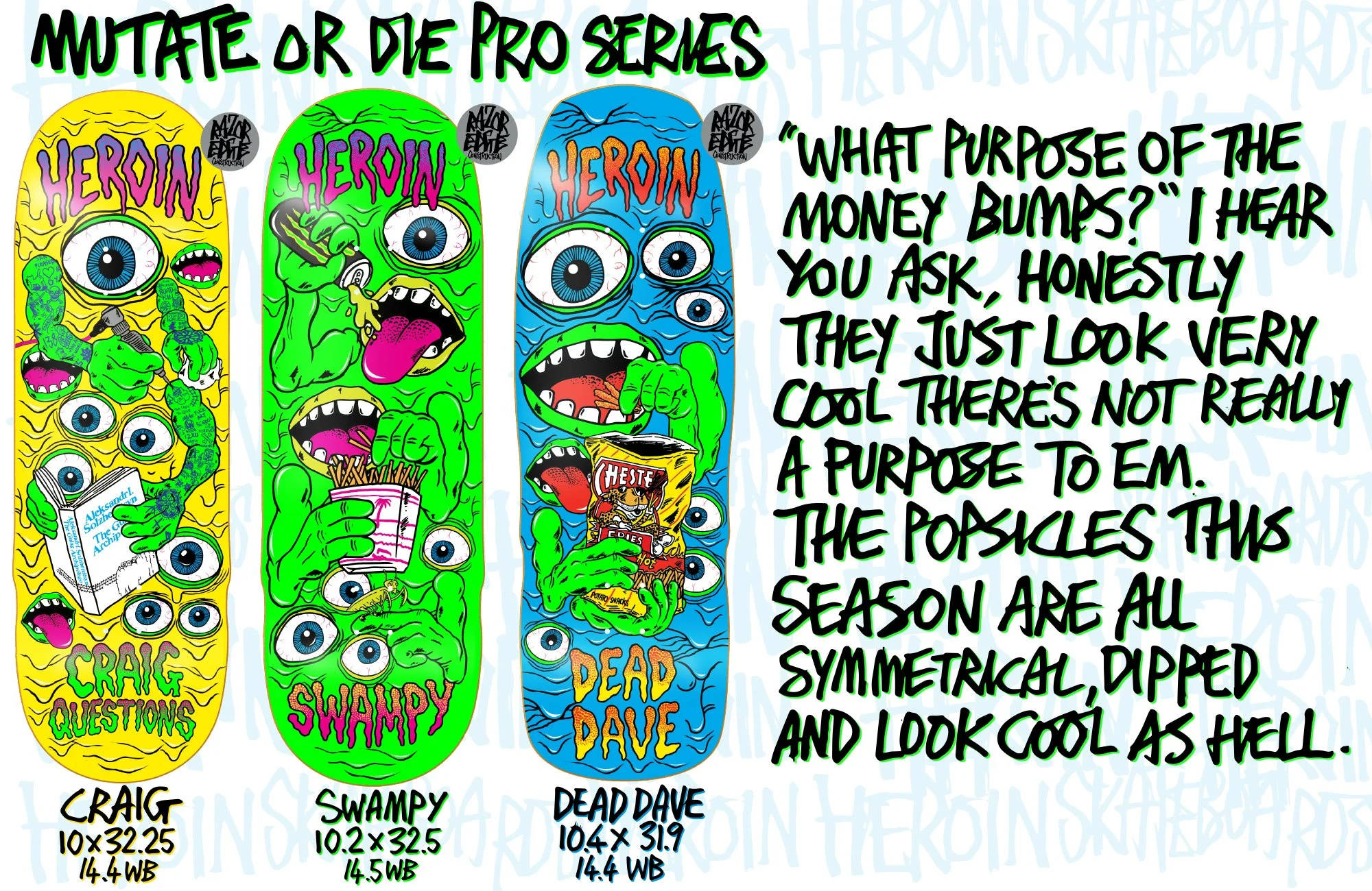 スケートボード Heroin skateboards deck size 8.0 Heroin Skateboard Decks - Warehouse Skateboards